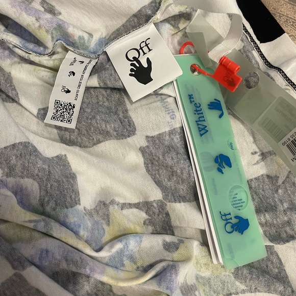 Off White Mens Check Flowers Multicolor Sz XXL - Picture 10 of 12